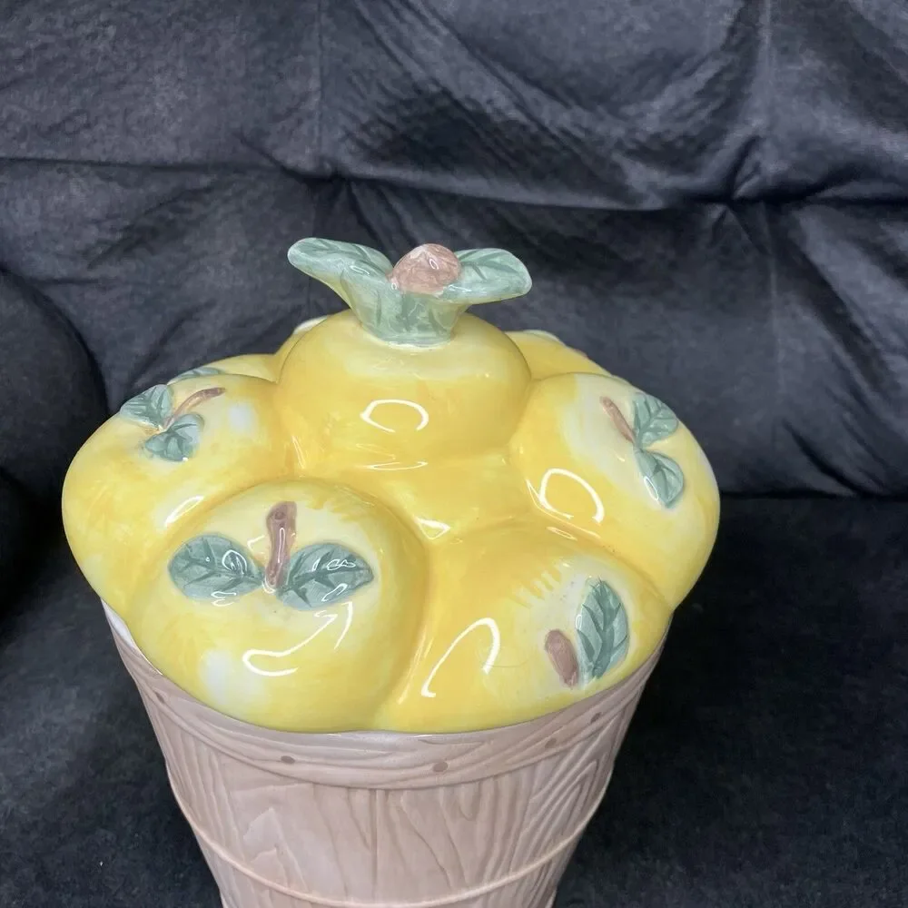 PFALTZGRAFF Ceramic Canister Golden Delicious Apples Cookie Jar Vintage